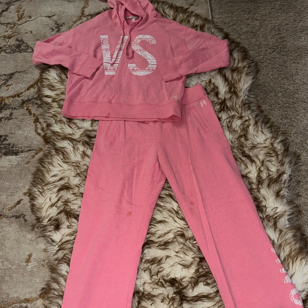 VS Pink Hoodie and Sweatpants Set
